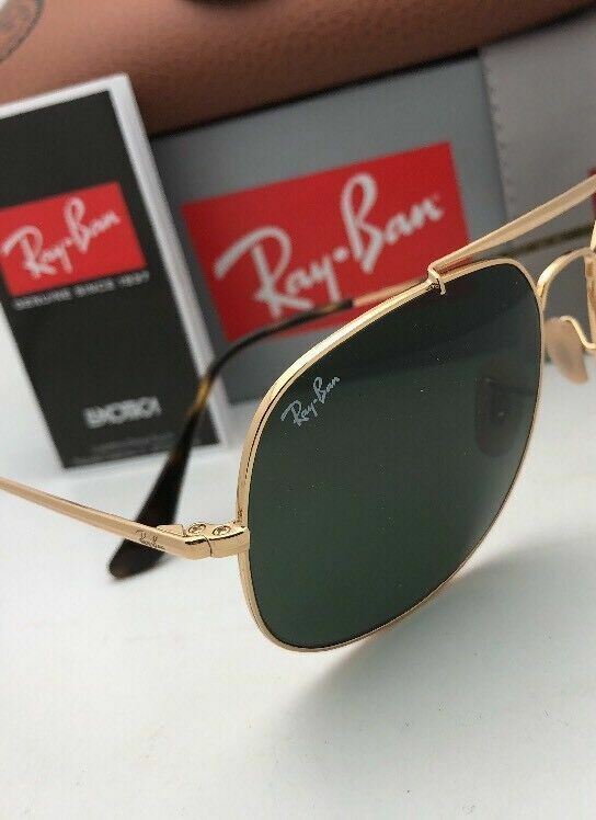 Rayban 3561 sunglasses green lenses w/ gold frame Ray-Ban 3561 Gold w/Green - Multifocals.com main image 2