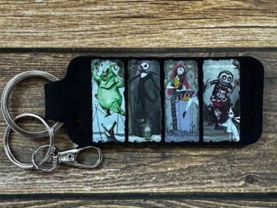 Lip Balm Holder Keychain NBC Portrait Jack Oogie Sally Zero Party Favor Birthday