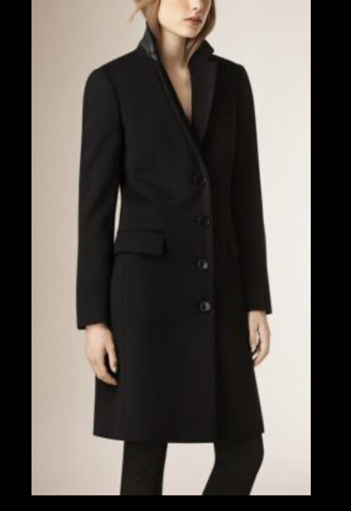 bent Ydmyg vedtage last drop $2399 Burberry wool Cashmere blend tailored coat Black IT38 US4  UK6 | eBay