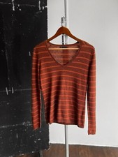 Tommy Hilfiger Womens Striped Long Sleeve V-Neck Jumper Streetwear Size - S