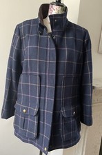 Joules Navy Wool Field Coat Jacket Size 18 Vgc