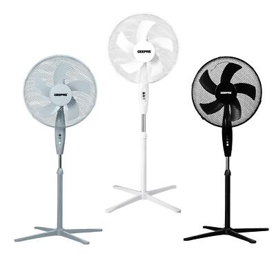 GEEPAS 16'' Standventilator 5 Flügel 3 Geschwindigkeiten Bodenstehend Hoch Luftkühlventilator