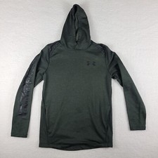 Under Armour Hoodie Mens Small Dark Green Loose Coldgear Sweater Activewear