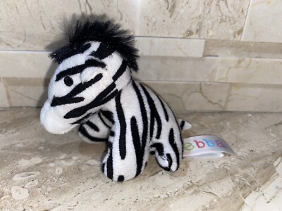 Squeaking 4'' Plush Zebra by Aurora World Ebba Squeaks when Squeezed