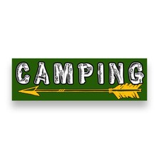 Camping Left Arrow Vinyl Banner with Optional Sizes (Made in the USA)