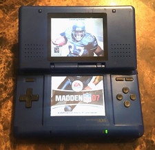  Blue Nintendo DS  Case  Charger  2 Games Mario World 2  Madden 07 - Tested