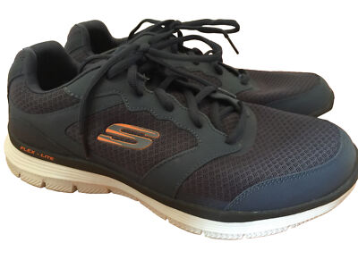 Skechers WIDE Fit Flex Advantage 4.0 Blue Org Running Sneaker Shoe Low Mesh 11 W