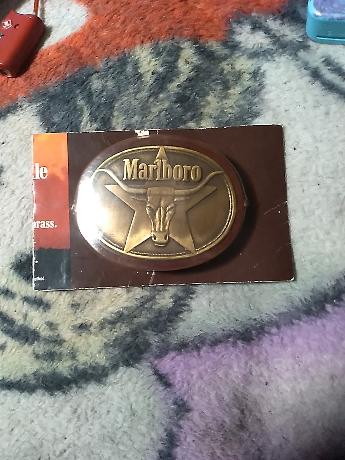 Marlboro Longhorn Buckle Brass Belt Buckle Vintage Ne… Gem