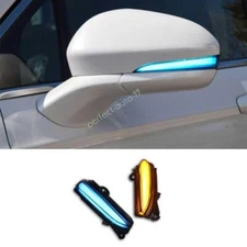 For Ford Mondeo Fusion 2013-2019 2020 Rear View Rear Mirror Light LED Blue/Amber