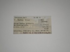 Kansas (The Band) Ticket Stub-2012-