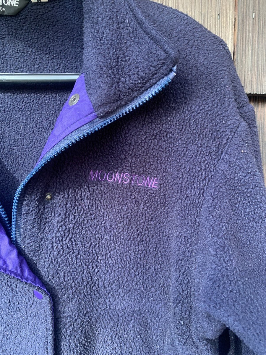 Vintage 80s 90s Moonstone Fleece Indigo Purple Zip Jacket Womens 