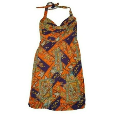 New T Bags Los Angeles Paisley Print Empire Waist Halter Midi Dress | eBay New T Bags Los Angeles Paisley Print Empire Waist Halter Midi Dress | eBay