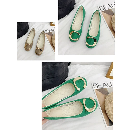 Women Flats Slip On Flat Shoes Formal Ladies Square Toe Classic Pumps Buckle - Bild 4 von 113