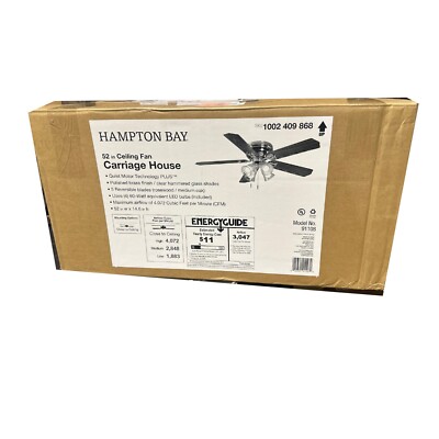 Hampton Bay Carriage House 52 Indoor LED Polished Brass Ceiling Fan with  Light