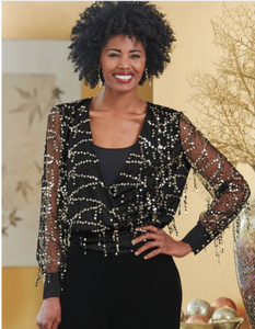 black and gold sequin top