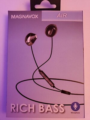 Magnavox - Rich Bass Earbuds with Microphone - Black 731398485826 | eBay