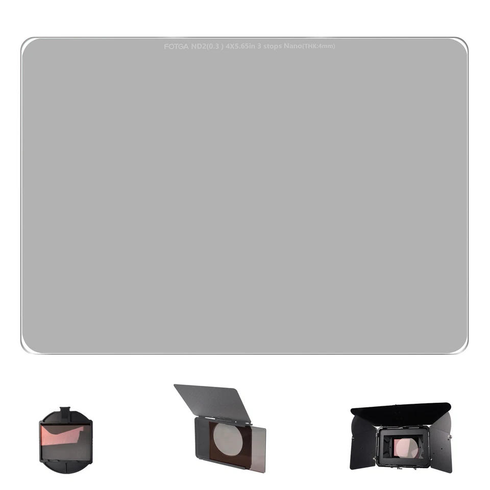 FOTGA 4X5.65"ND0.3 (1-stop) Square Neutral Density ND Filter Glass for Matte Box - Image 4 of 4