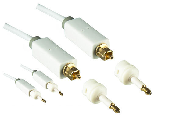 Dinic Toslinkkabel 4mm Inkl. 2 Mini Toslinkadapter, Weiß, 5m