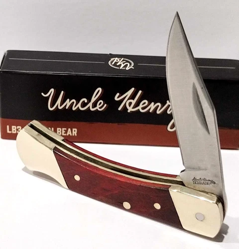 Schrade Old Timer Uncle Henry Brown Bear Lockback Folding Pocket Knife New LB3