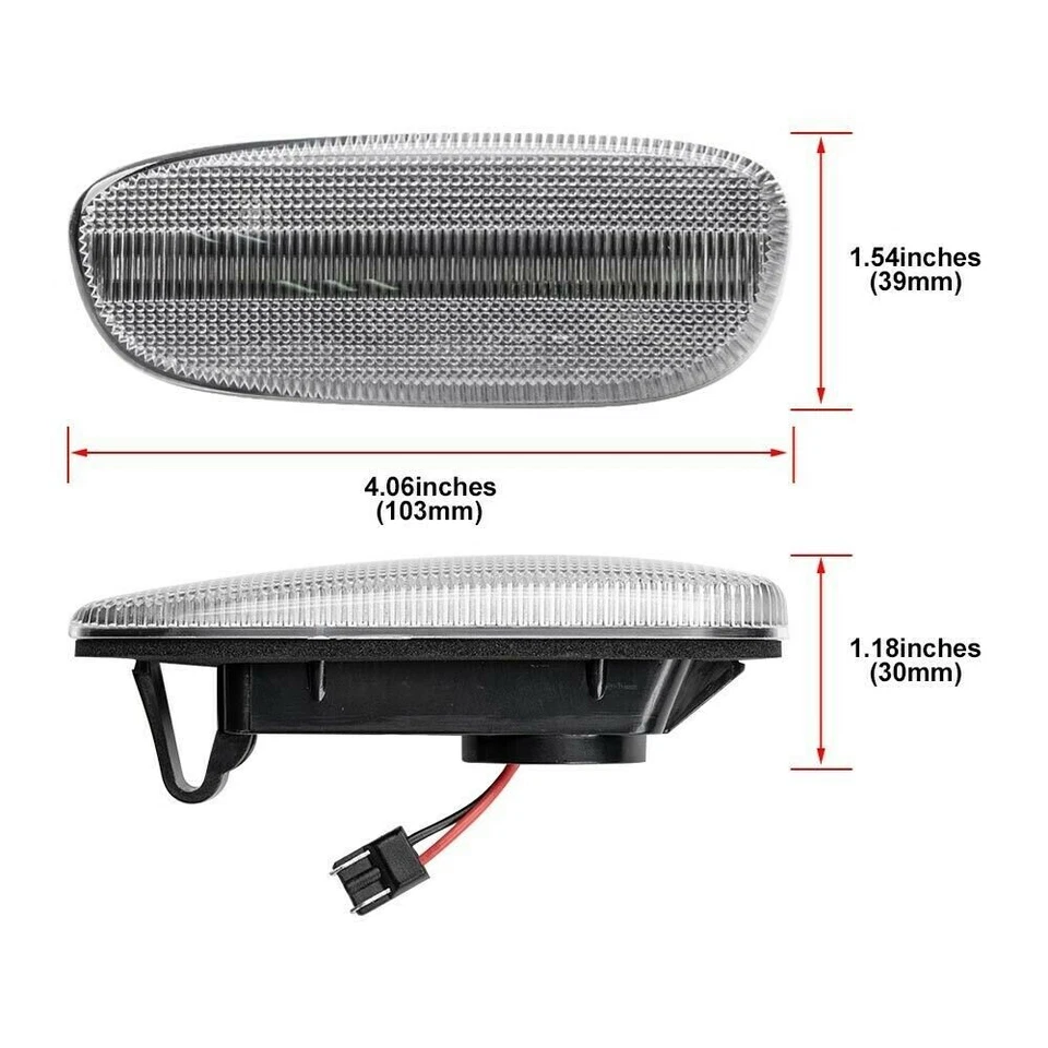 Sequential Clear LED Side Marker Signal Lights For 93-01 Subaru Impreza GC GM GF - Image 3 of 4