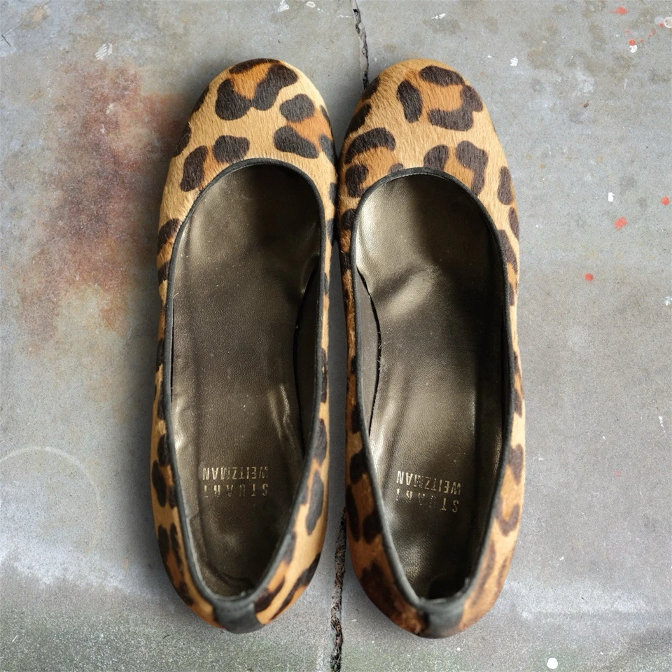 Stuart Weitzman Animal Print Pony Hair Wedge Pumps, Size 6.5M Spain Designer - Image 3 of 4