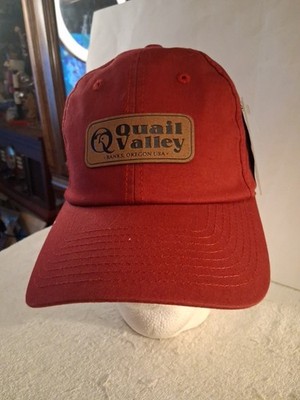 NWT Men's Levelwear 100% Cotton Adjustable Cap. Cardinal Red, Quail Valley CC.