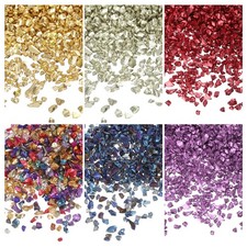 26g 2-4mm Crushed Metallic Irregular Glass Chips Red/Gold/Silver/Purple