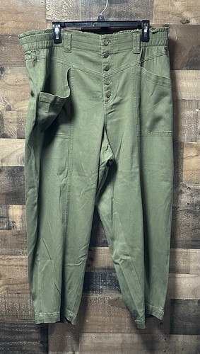 NEW Knox Rose Womens Olive Green High-Rise Ankle Length Button Up Pants Size XXL
