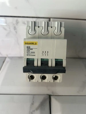 Square D KQ 10C320 C20 20A Type C Three Phase MCB