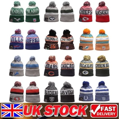 2024 New NFL Sport Knit Bobble Hat Beanie Hat Fleece Lined Warm Hats
