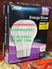 * 16 NEW 100 Watt Vintage DIMMABLE Light Bulbs Old Stock Feit A19  Soft White *