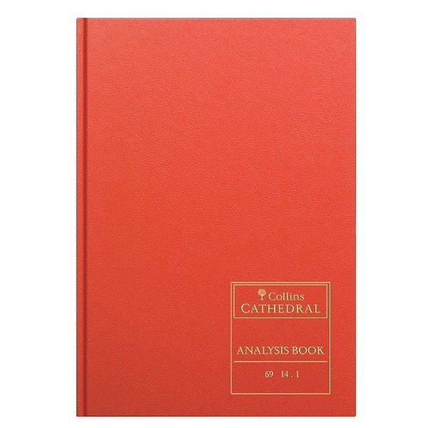 Collins Analysis Book A4 14 Cash Column 96 Pages Red 69/14.1