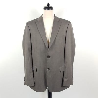 Hugo Boss Jacket Coat Pasini2 Mens Size 52 Grey Brown Wool Jacket Coat