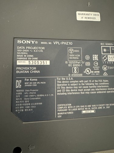 Sony VPL-PHZ10 3LCD Home Cinéma Laser WUXGA Projecteur de données *9 849 heures* Très bon état - Photo 9/12