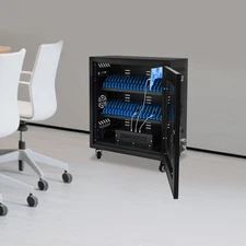 Mobile Charging Cart and Cabinet for Phone Laptops 40-Device with Lock 400W 10W