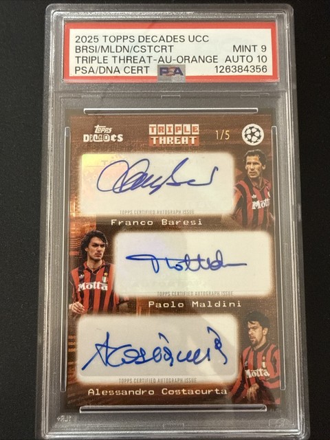 Maldini Baresi Alessandro Costacurta TOPPS UCC Decades 2024/25 PSA 9/10 /5