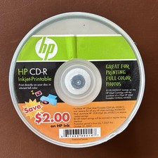 HP CD-R Inkjet Printable 52x 700 MB Data 80 Minutes 25 Pack Blank Recordable CD