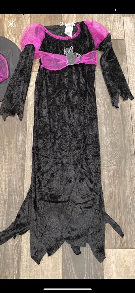 Girls black and purple witch Halloween costume size medium 7+ 8/10 NEW - Image 4 of 4