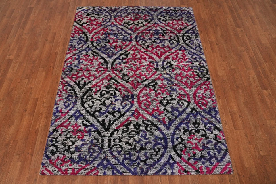 Alfombra moderna Gabbeh oriental alfombra anudada a mano 5x8 Foto 2 de 4