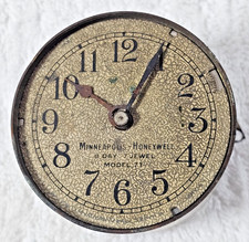 Vtg Minneapolis Honeywell Model 77 Thermostat Clock 8 Day 7 Jewel Brass Parts 1