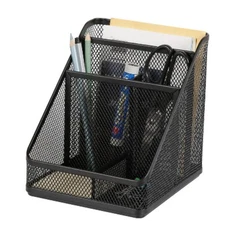 Mesh Medium Desktop Organizer Black - Brightroom