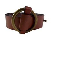 Banana Republic Brown Cow Leather Belt Brass Buckle Wmns Sz S Minimalist Western