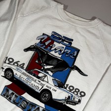 Vintage Ford Mustang 25 Years 1964 1989 Crew Neck Sweatshirt - Alore - Large