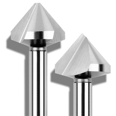 Chamfer End Mill 6.3-50mm 60/90Deg 1/3Flute HSS High Speed Steel Cutter Tools