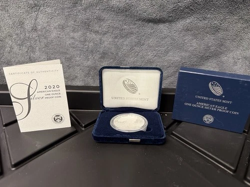 2020-W American Silver Eagle Proof Dollar 1oz .999 Silver w/Box & COA Beautiful!