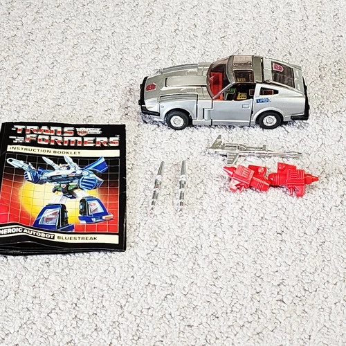 Vintage G1 Transformers BLUESTREAK w/ Some Accessories-Instructions