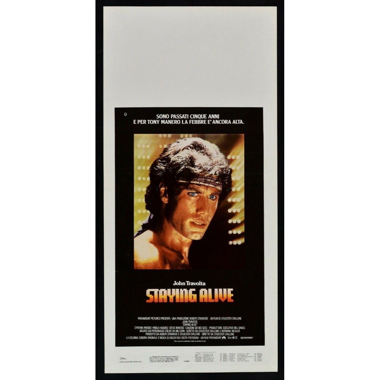 Locandina originale film Staying Alive (1983) - Regia di Sylvester Stallone