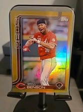 2025 Topps Series 1 Will Benson Gold Holofoil #52 Serial Numbered 30/50 Reds