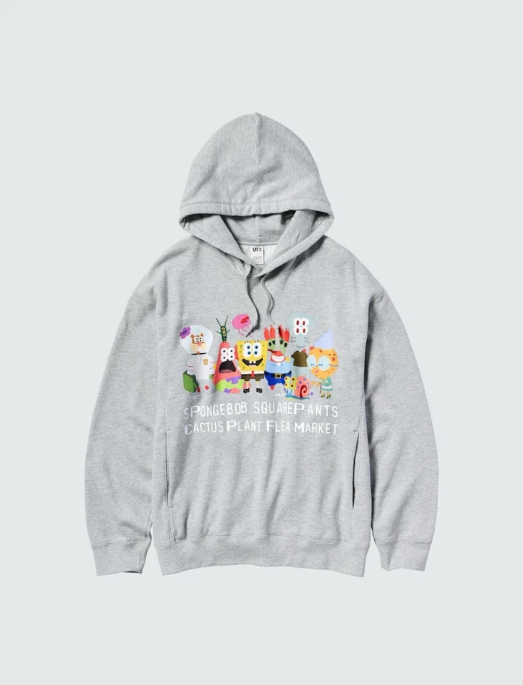CPFM x Uniqlo Bob Esponja Sudadera con Capucha Gris [Talla Grande] Mercado de Pulgas Planta de Cactus - Nueva Foto 2 de 4