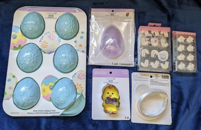 Lot Easter Spring Non-Stick Cookie Bakeware Mold Easter Egg Chick Cookie Cutter